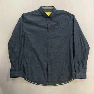 Descendant of Thieves Dres Ladro Shirt Men's L Blue Heather Long Sleeve Speckle